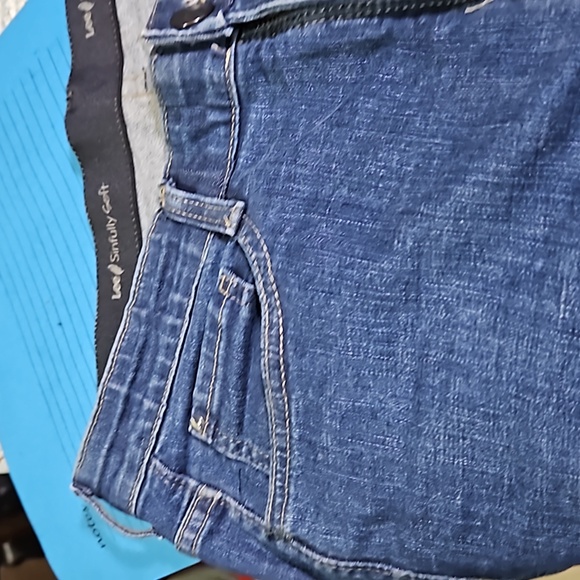 LEE SINFULLY SOFT WOMENS JEANS,STRETCH, ELASTIC WAIST, SZ.10 PETITE, NAVY COLOR - Picture 4 of 6